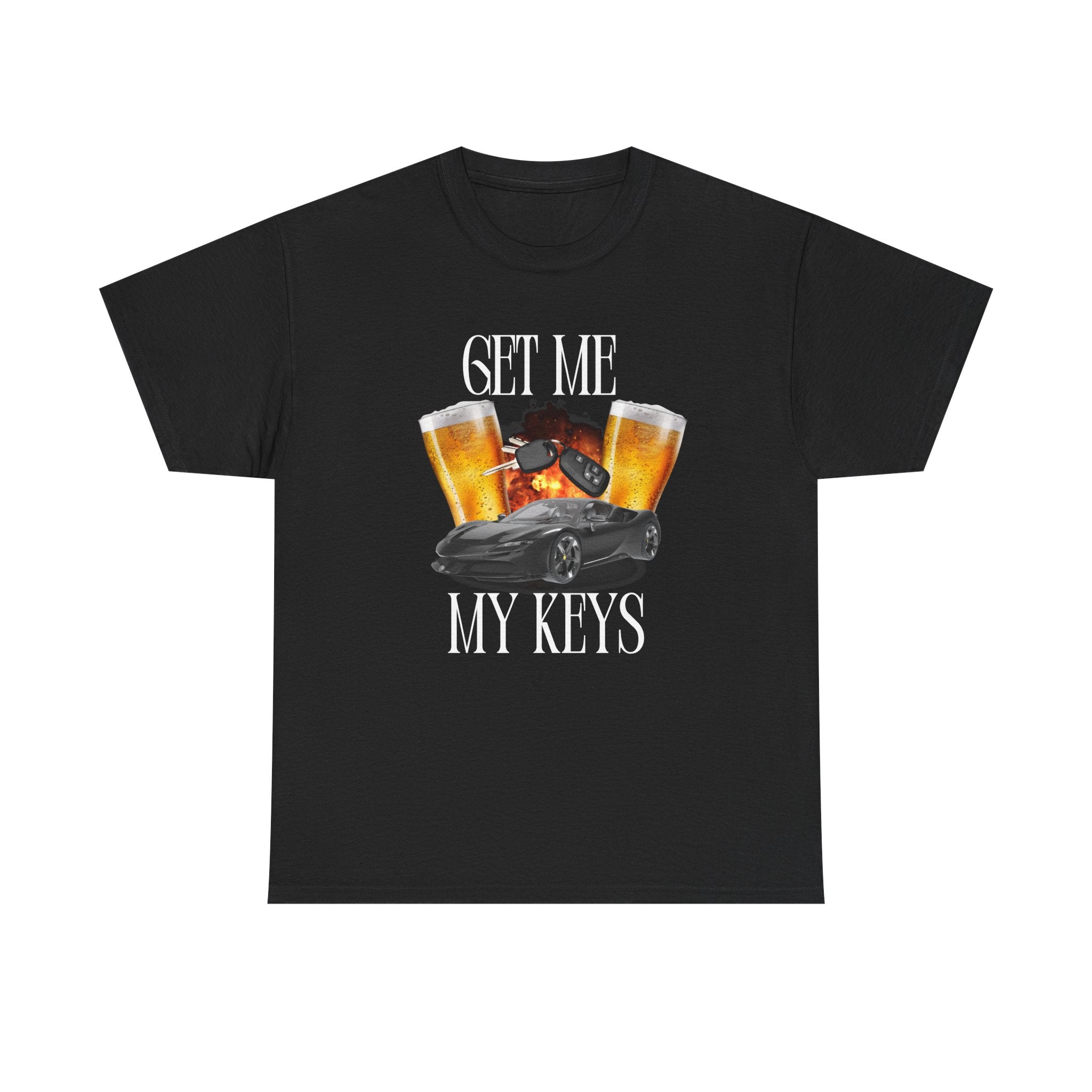 "Get Me My Keys" Car & Beer Funny Graphic Tee