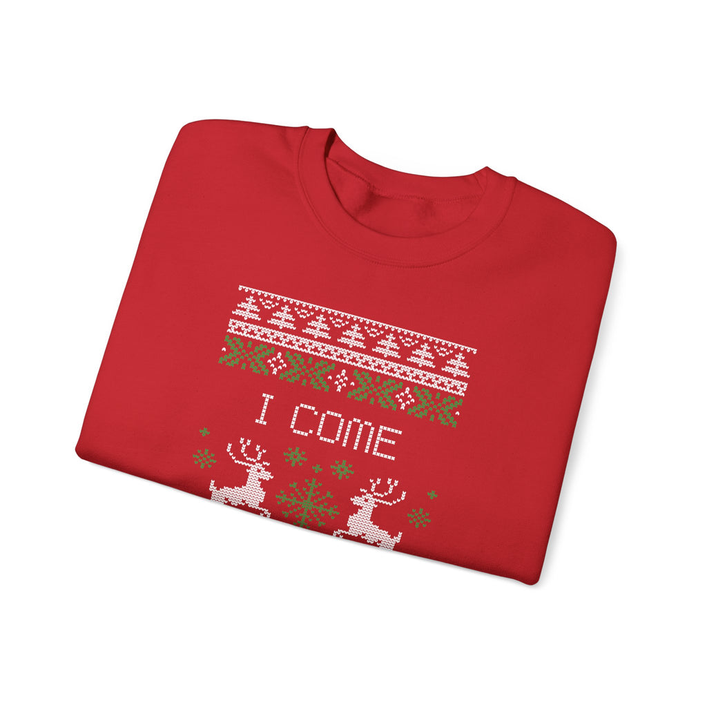 "I Come In Peace" Funny Duo Holiday Ugly Sweatshirt