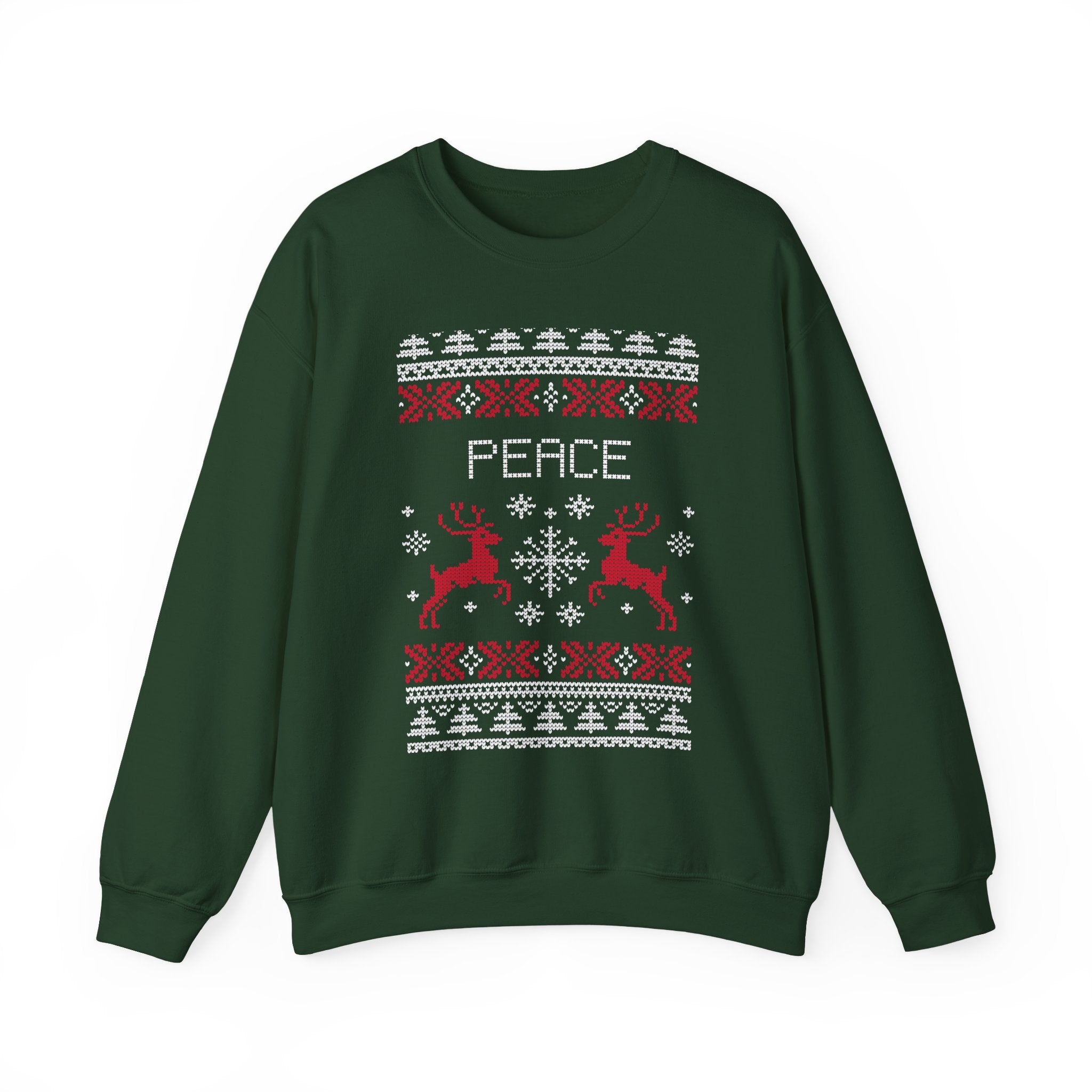 Peace Funny Duo Holiday Sweatshirt — Ugly Christmas Sweater Style
