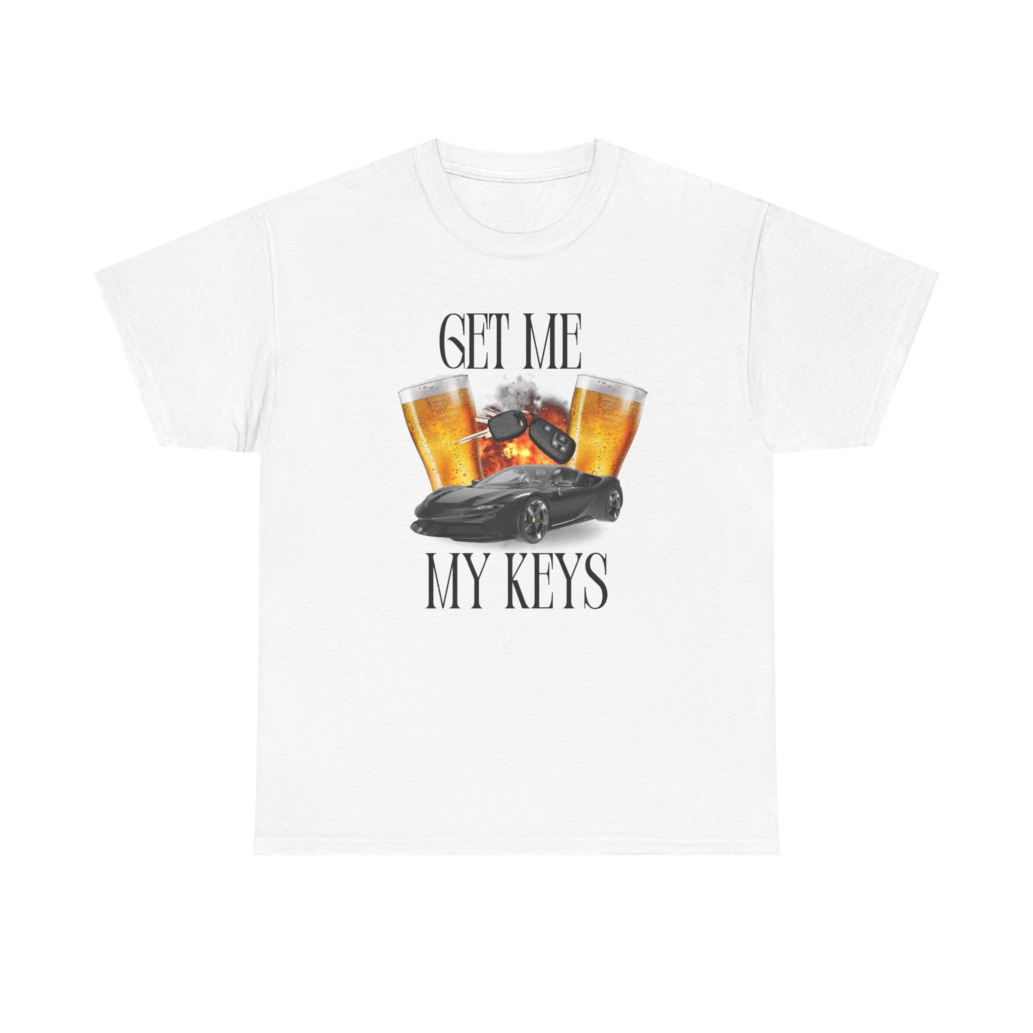 "Get Me My Keys" Car & Beer Funny Graphic Tee