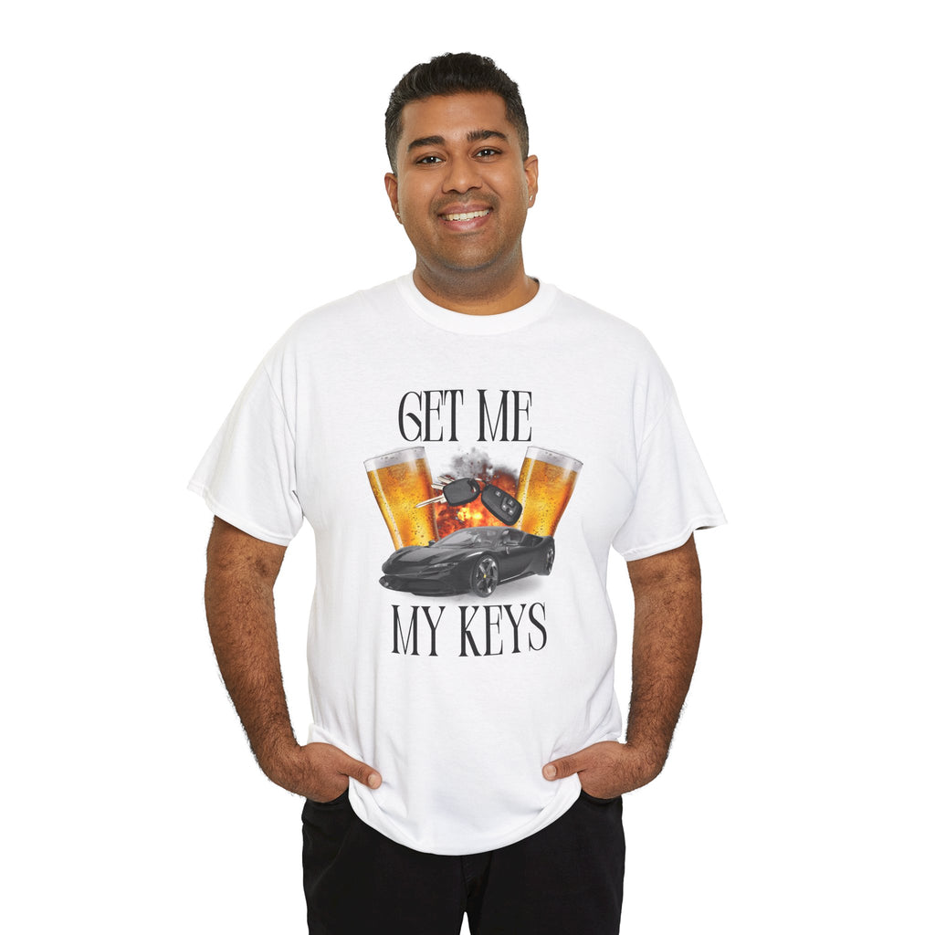 "Get Me My Keys" Car & Beer Funny Graphic Tee