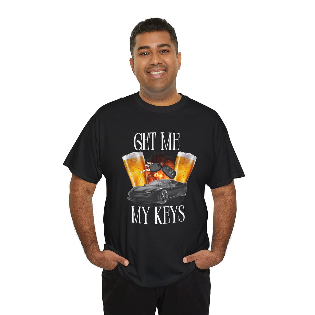 "Get Me My Keys" Car & Beer Funny Graphic Tee