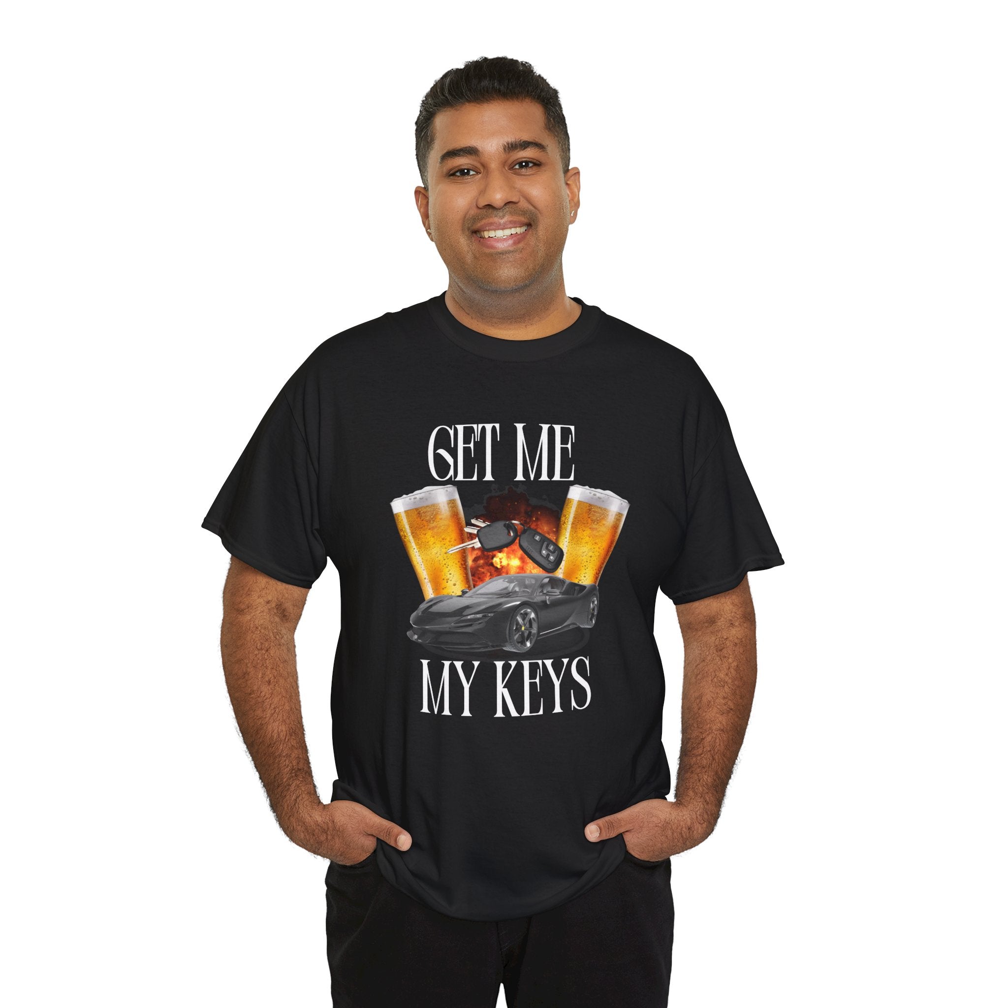 "Get Me My Keys" Car & Beer Funny Graphic Tee