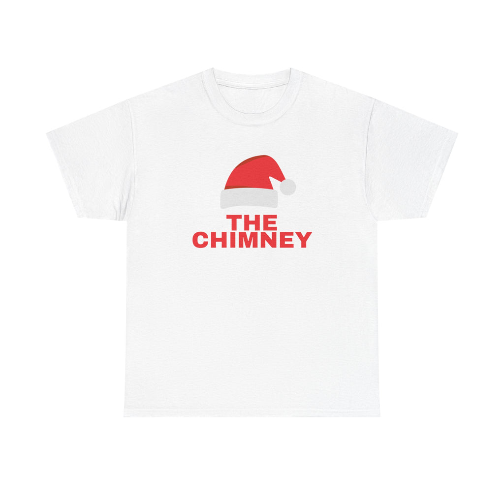 Christmas Tee - 'The Chimney' Santa Hat Holiday White Duo Shirt
