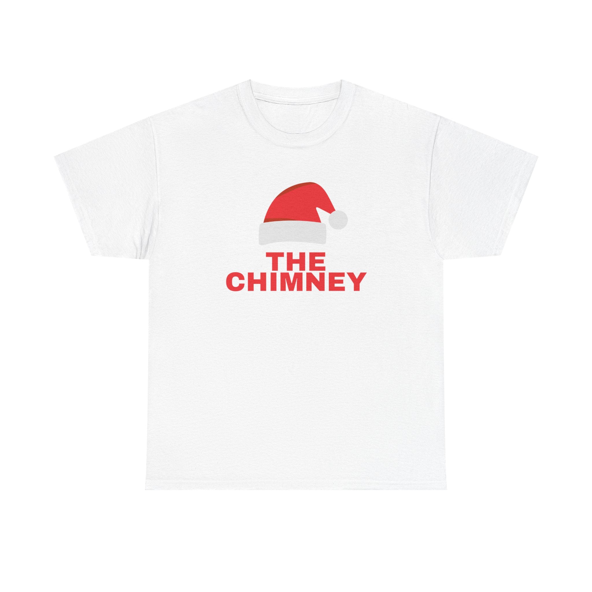 Christmas Tee - 'The Chimney' Santa Hat Holiday White Duo Shirt